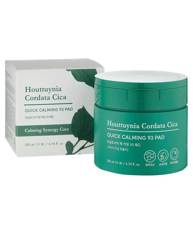 Пэды пропитанные тонером (TonyMoly Houttuynia Cordata Cica Quick Calming 93 Pad 200ml)